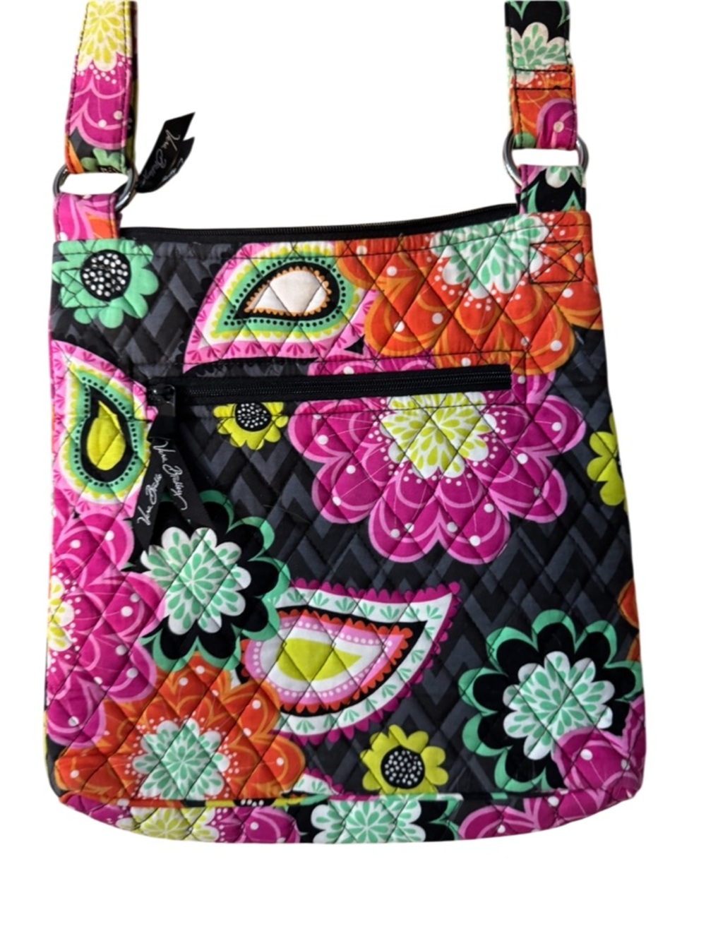Vera Bradley Triple Zip Hipster Crossbody Bag In Ziggy Zinnia NWOT - Picture 9 of 12